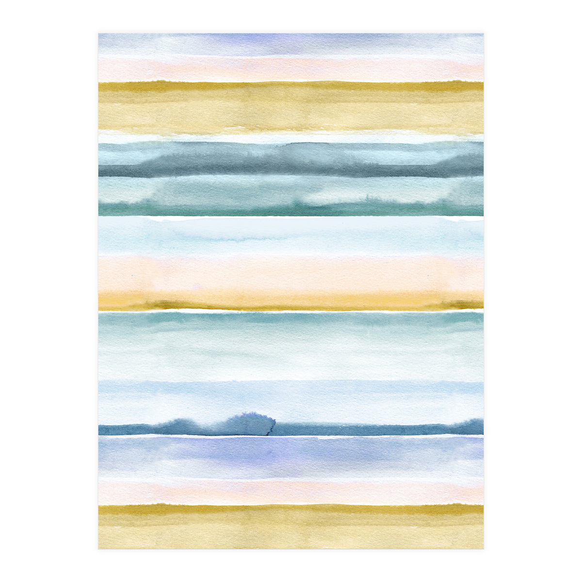 Relaxing Calm Stripes Blue Yellow (Print Only)