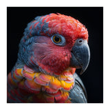 Close Up Parrot Face Red Blue Yellow Plumage (Print Only) thumbnail
