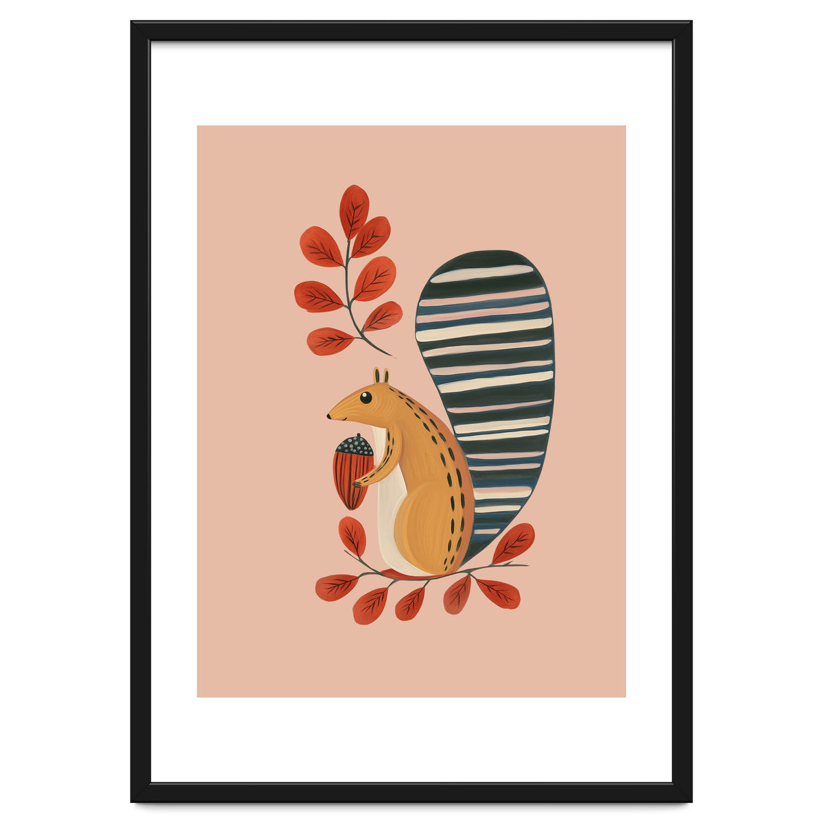 Squirrel In A Pink Autumn