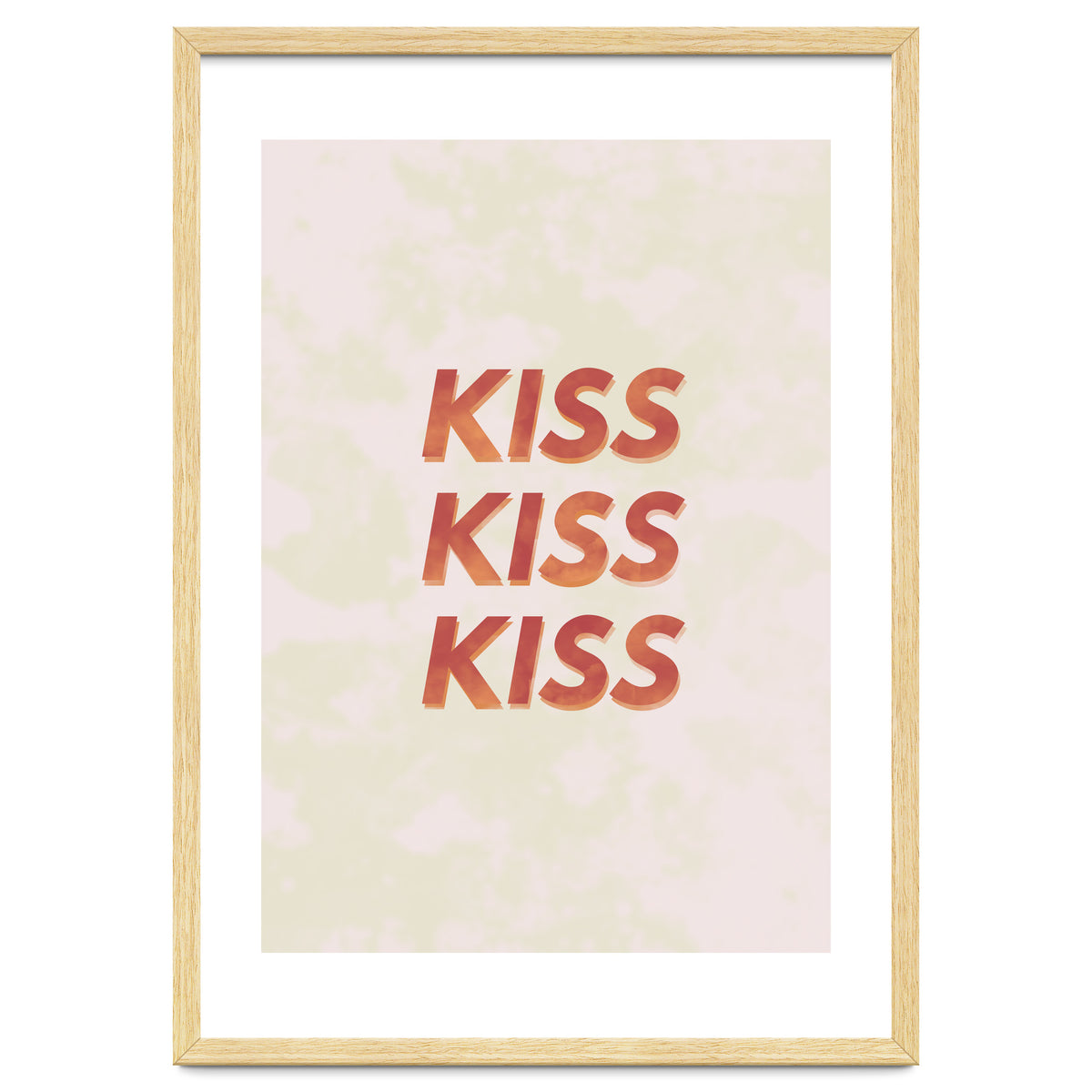 Kiss Kiss Kiss Love Typography