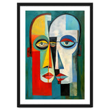 INSEPERABLE #02, Abstract robotic looking heads merged in bright vivid hues with emphasis on the eyes. thumbnail