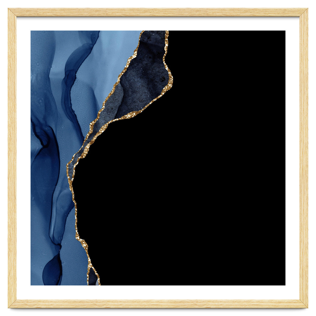 Navy & Gold Agate Texture 09