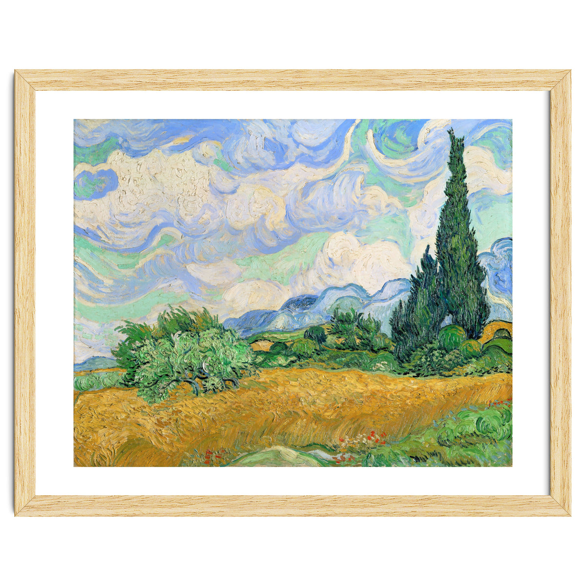 Wheat Field with Cypresses.