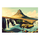 Vintage Iceland, Kirkjufell Mountain Poster (Print Only) thumbnail