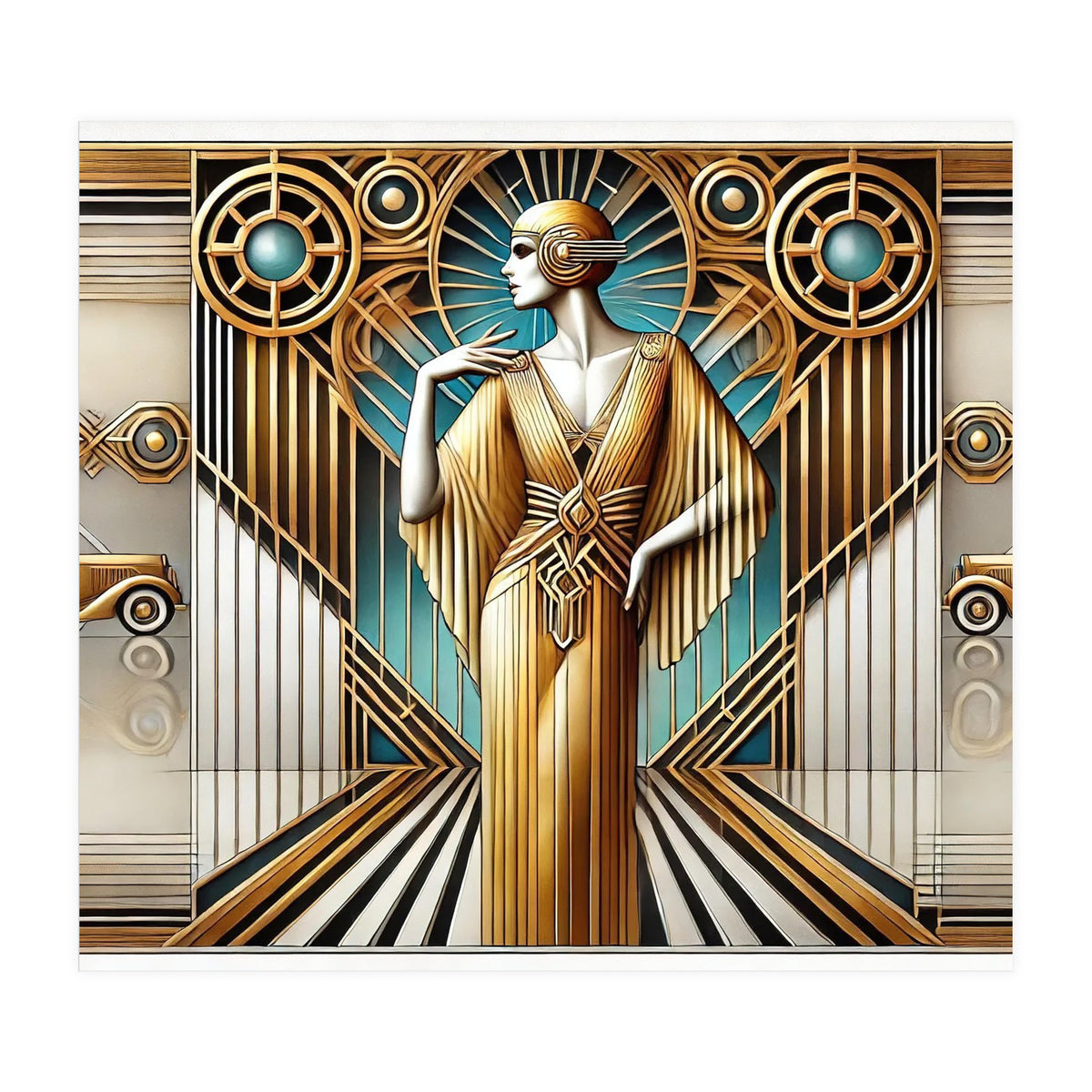 Gatsby Woman Art Deco Scene (Print Only)