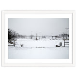 Baseball field covered in snow thumbnail