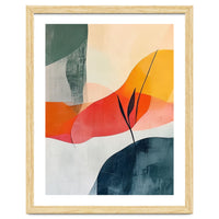 Minimalist Botanical Abstract Art with Organic Overlapping Shapes