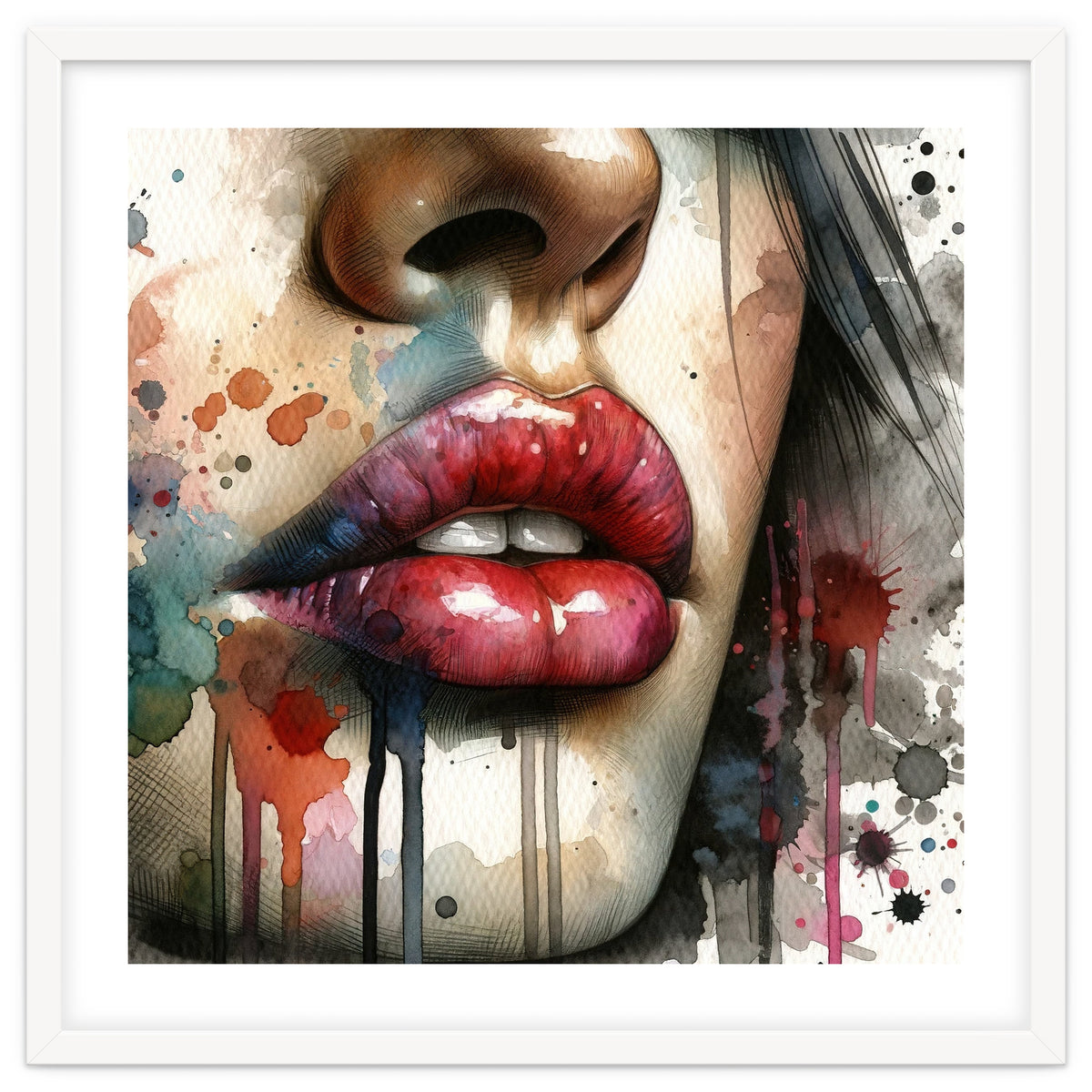 Watercolor Women Lips #1