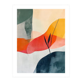 Minimalist Botanical Abstract Art with Organic Overlapping Shapes (Print Only) thumbnail