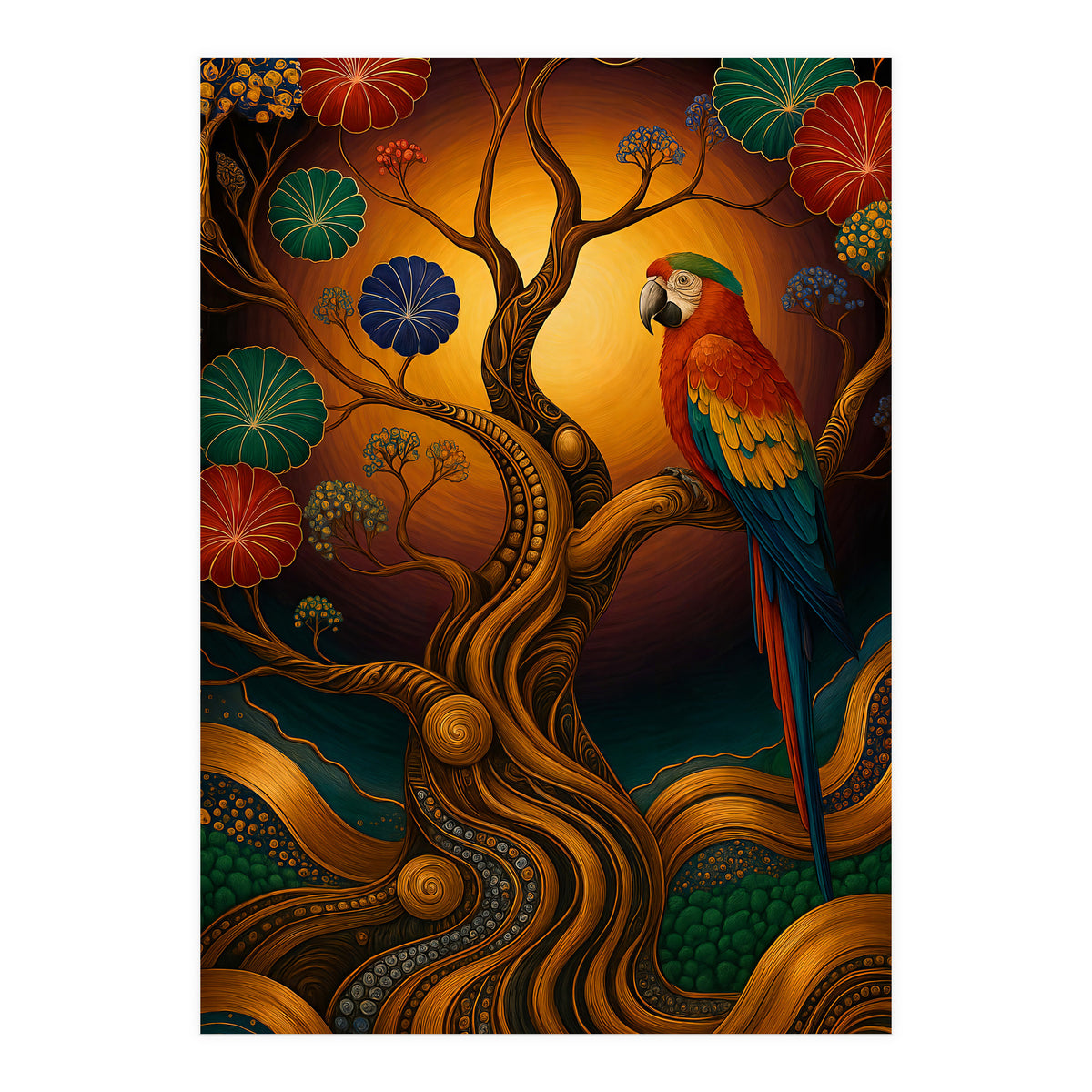 Parrot in Retro Contemporary Aesthetics (Print Only)