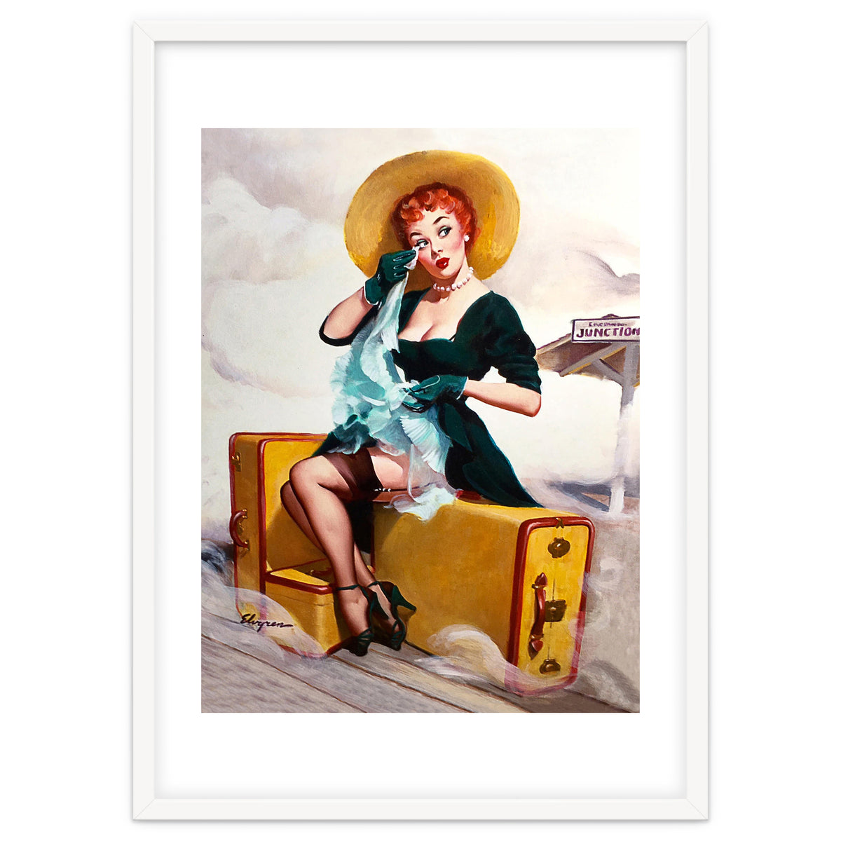 Pinup Sexy Girl Left At The Bus Station