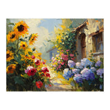 Vibrant Summer Cottage Garden Oil Painting (Print Only) thumbnail