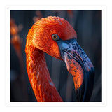 Close Up Flamingo Head Vibrant Orange Plumage (Print Only) thumbnail