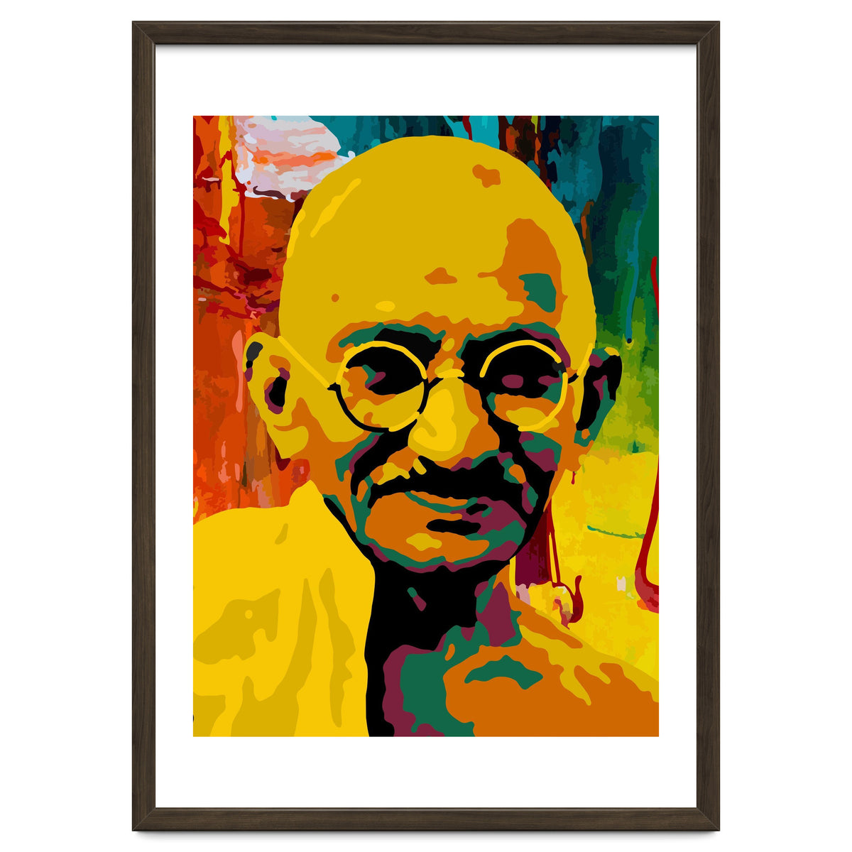 Mahatma Gandhi Colorful Abstract Art