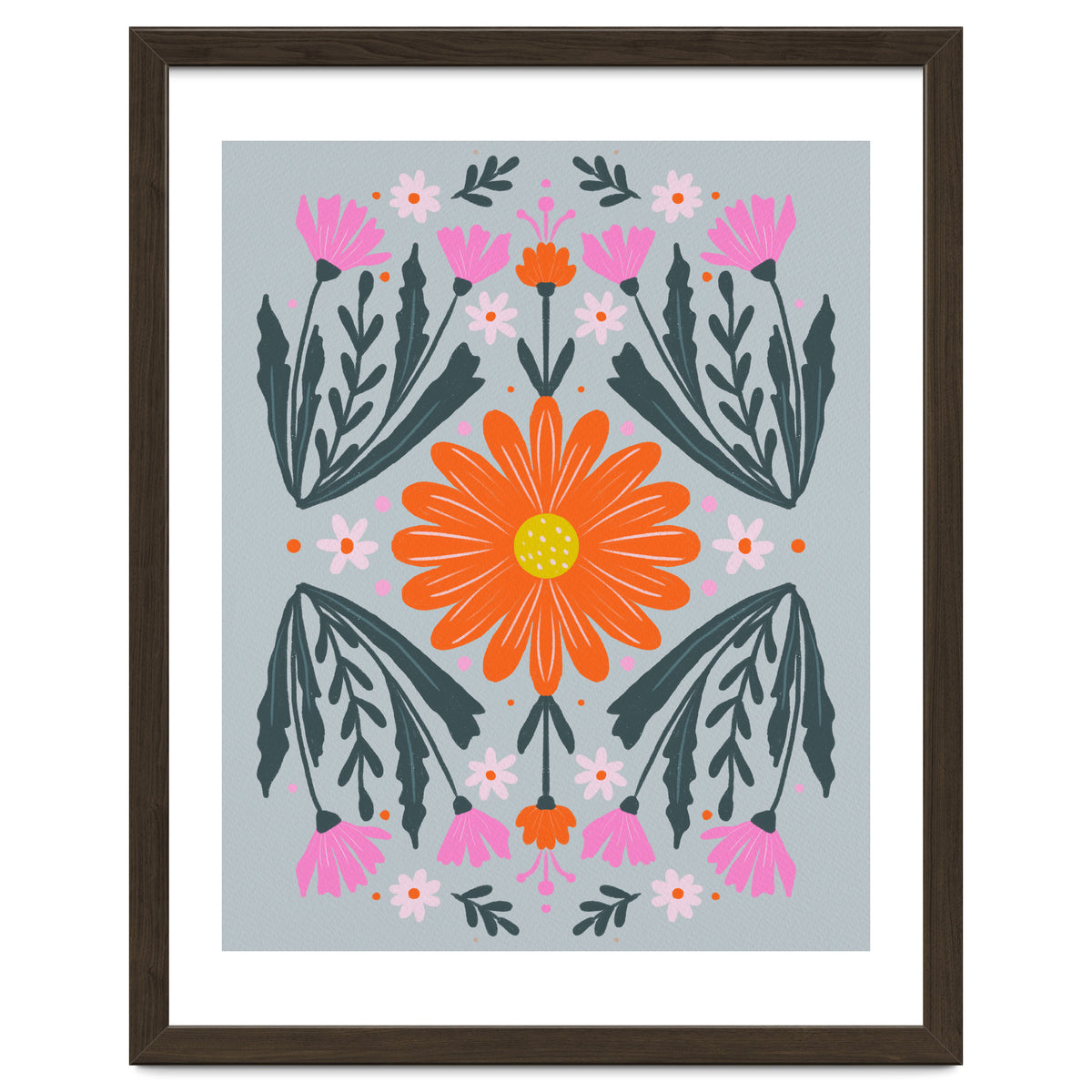 Orange Flower with pink buds