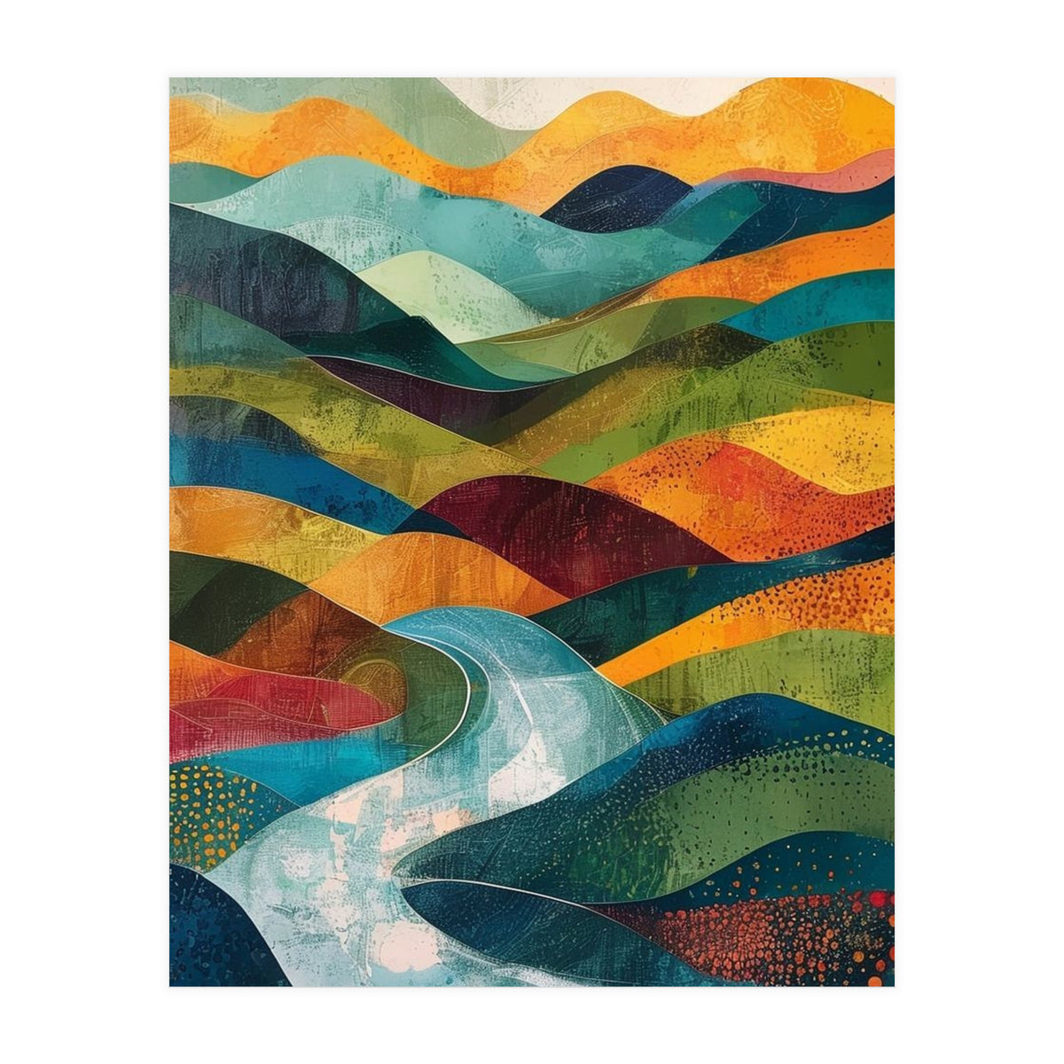Abstract Rolling Hills Landscape (Print Only)