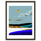 Duality & Intention, Abstract Nature Landscape Adventure Painting, Travel Mountains Sun Sky Scandinavian Clouds thumbnail