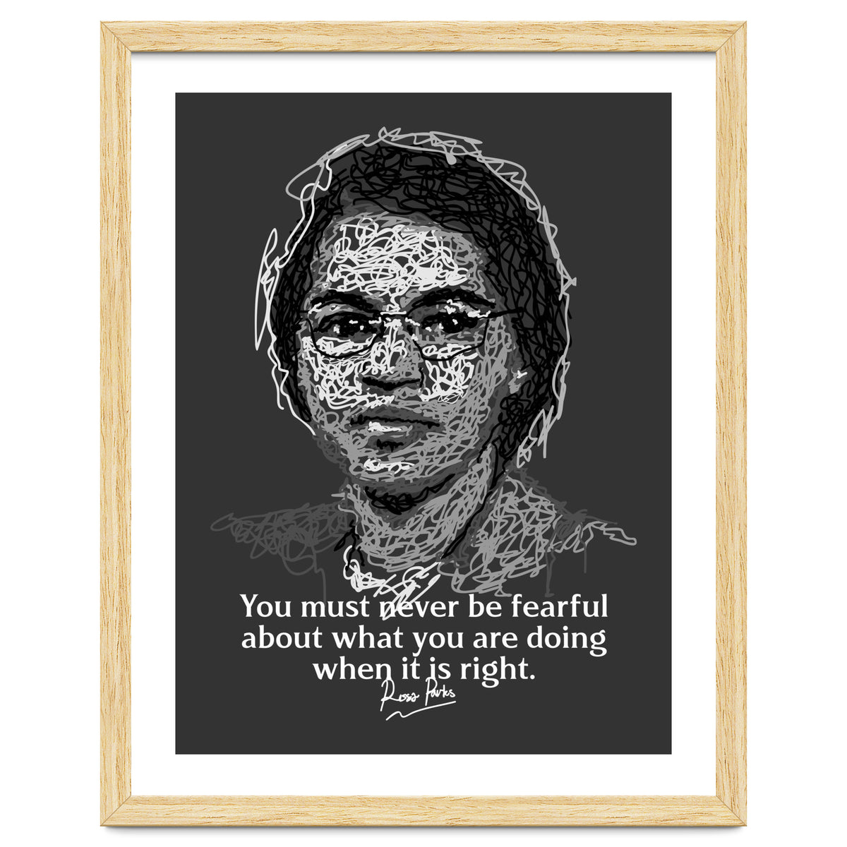 Rosa Parks  American Activist Legend in Scribble Art