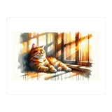 Cat Relaxing In Sunlight (Print Only) thumbnail
