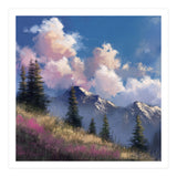 Alpine Summer Meadow with Vibrant Wildflowers and Snow (Print Only) thumbnail