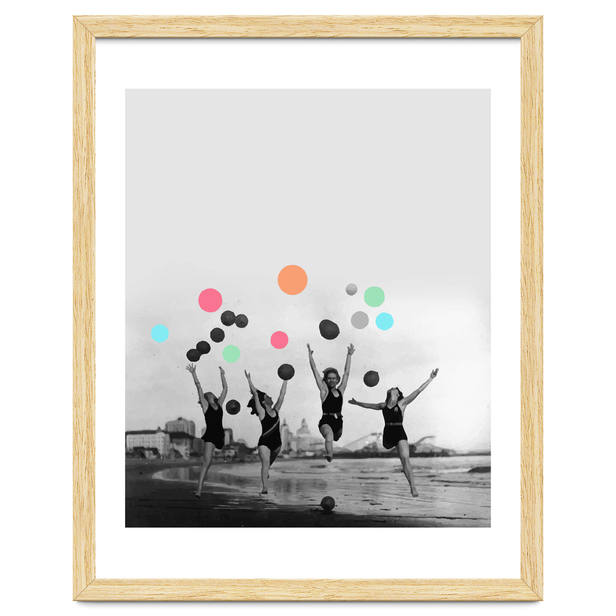 Vintage Women Black & White Photography Balloons Freedom Feminism Women's Rights Individuality