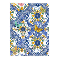 Sicilian Italian Tiles Butterflies And Flowers (Print Only)