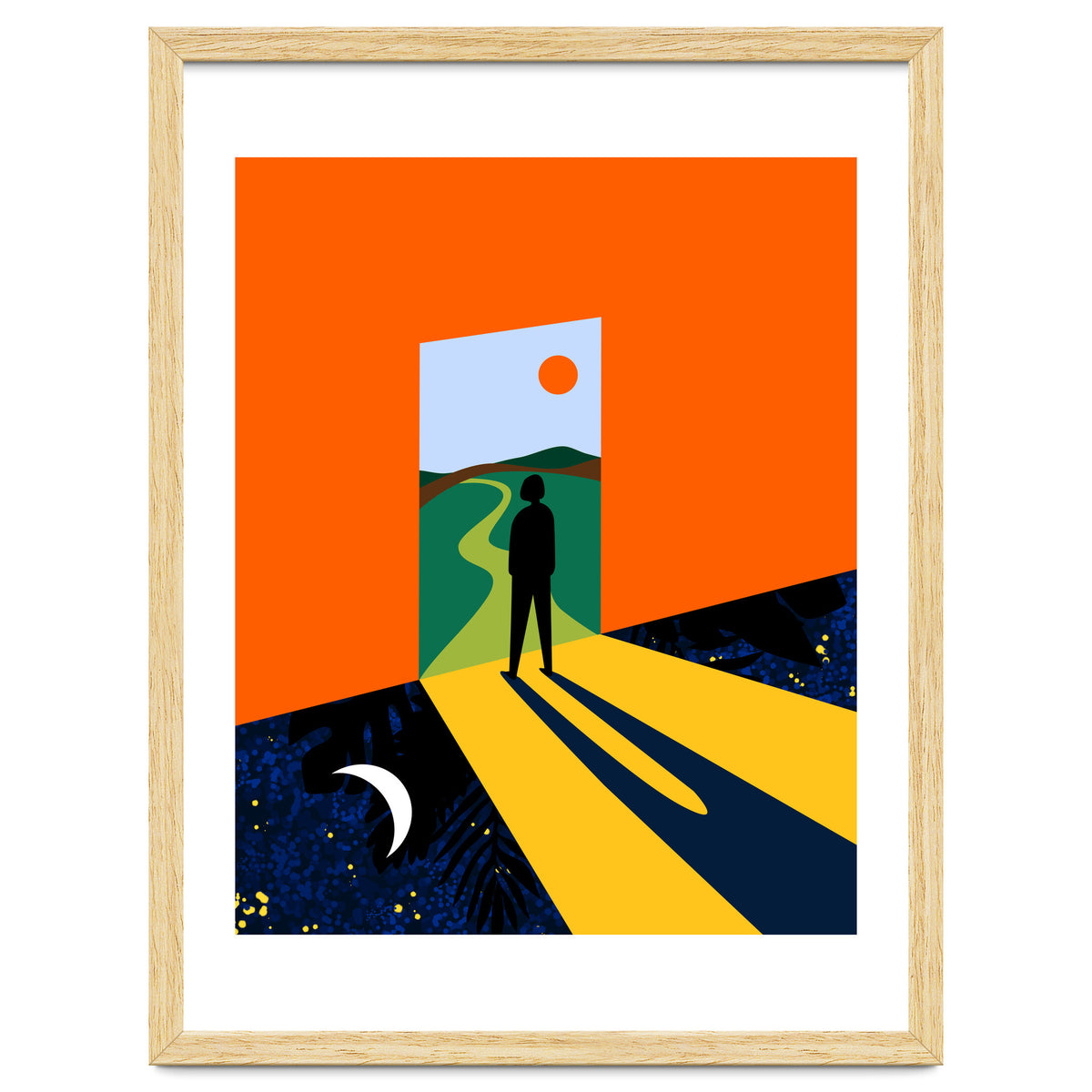 The Path Ahead, Abstract Concept Positivity Growth Mindset People, Eclectic Inspire Bohemian Contemporary Modern Pop Art