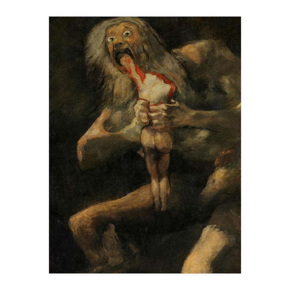 Francisco de Goya y Lucientes / 'Saturn devouring one of his sons', 1820-1823, Spanish School. (Print Only)