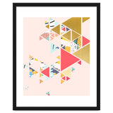 Gold Abstraction, Abstract Eclectic Colorful Geometrical, Blush Pastel Metallic Chic Graphic Design thumbnail