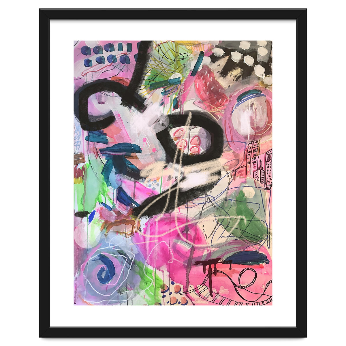 Crazy Town Multimedia Abstract Art Print Large Wall Art Poster Viddy Pop Mood Room