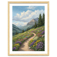 Serene Alpine Path Through Summer Wildflowers