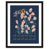 calendar 2025 Linocut flowers blue thumbnail