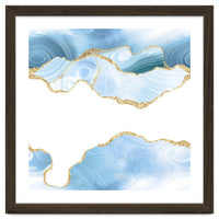 Blue & Gold Glitter Agate Texture 06