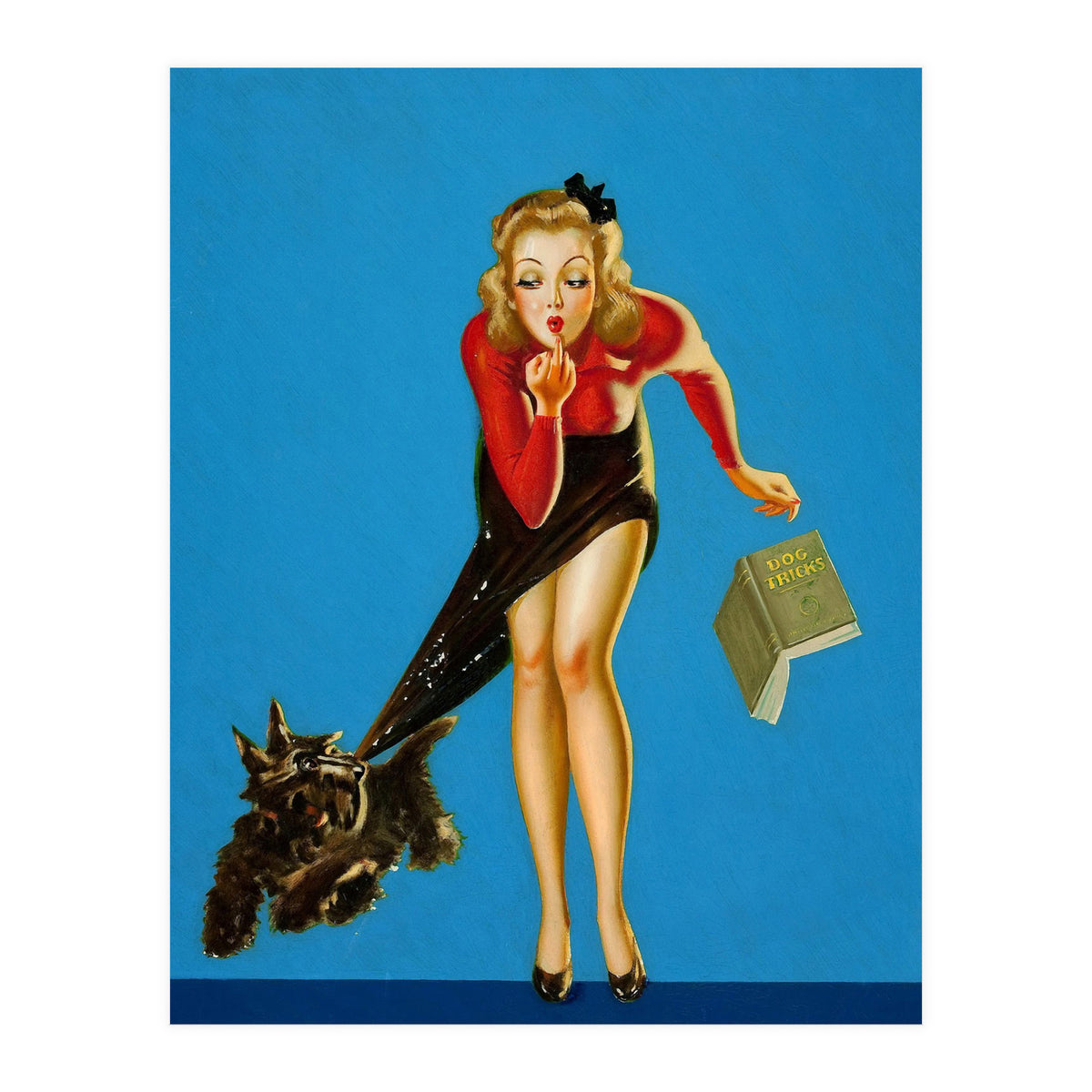 Pinup Girl And Dog Tricks (Print Only)