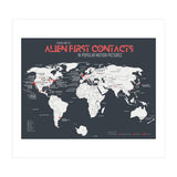 World Map of Alien First Contacts in Movies (Print Only) thumbnail