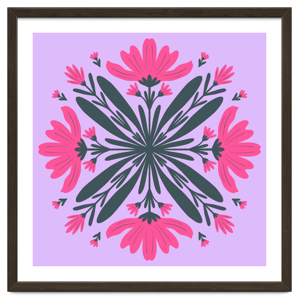 Magenta mandala flowers