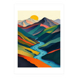 Minimalist Mountain River Landscape (Print Only) thumbnail