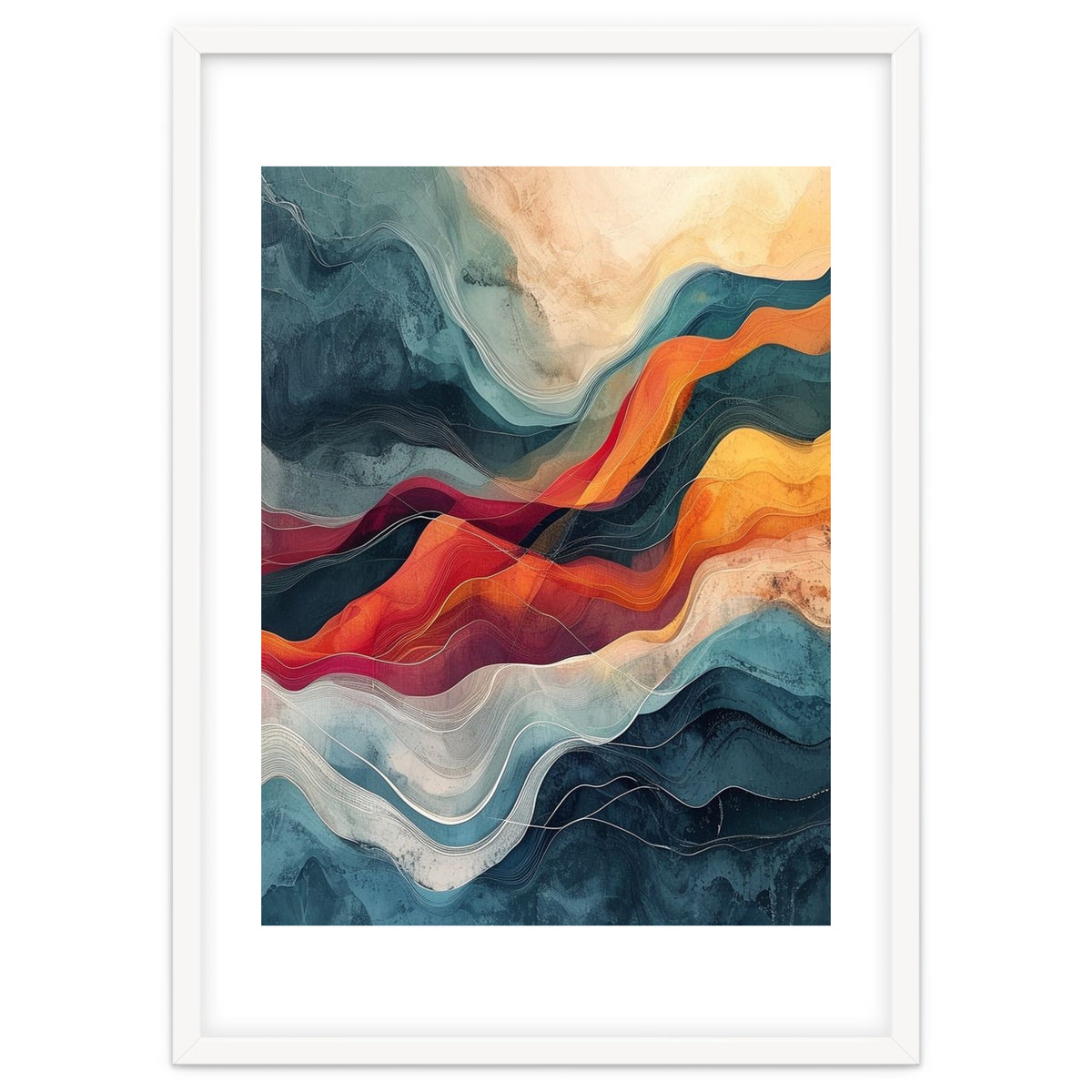 Abstract Flowing Mountain Landscape