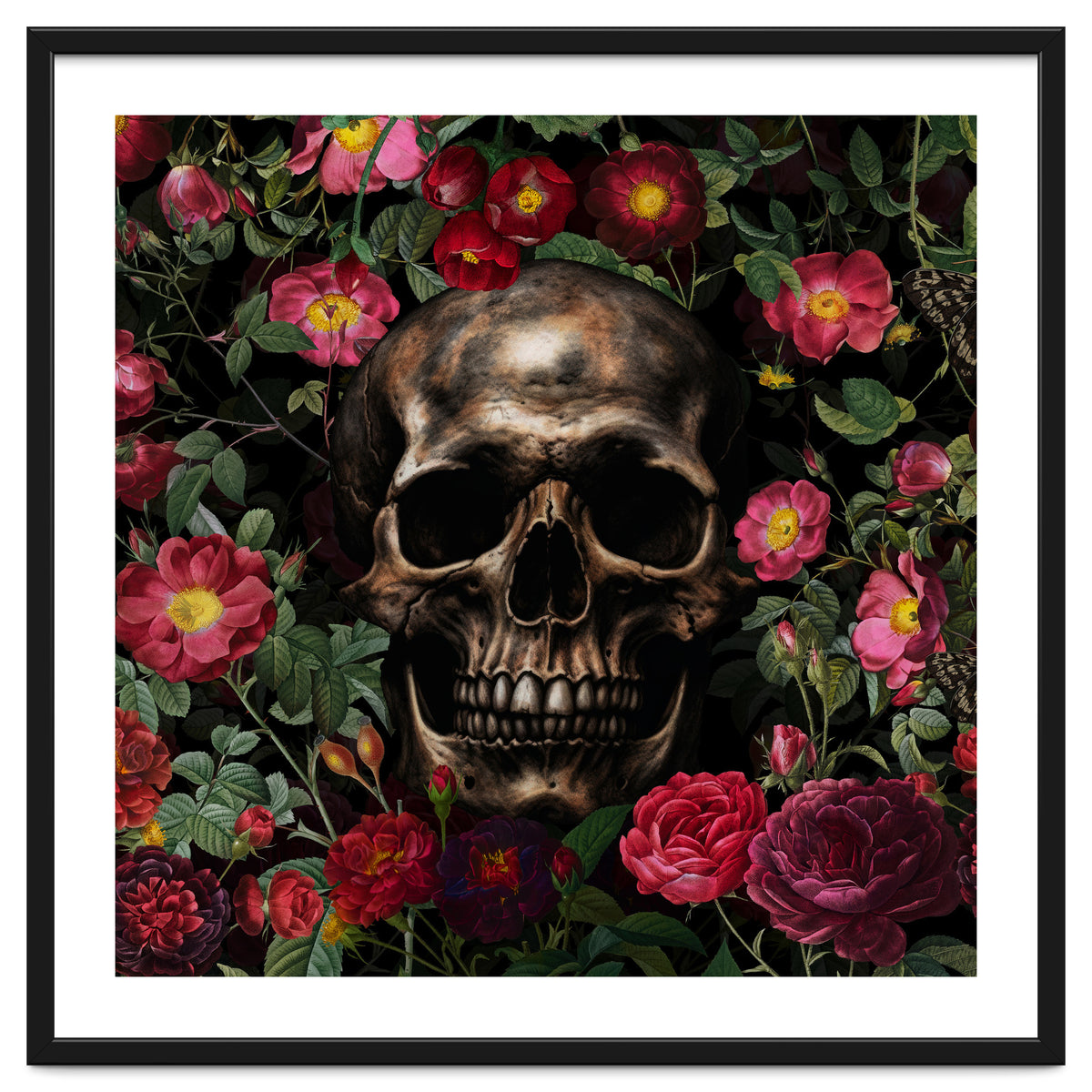 Baroque  Skull And Roses Night Garden 1