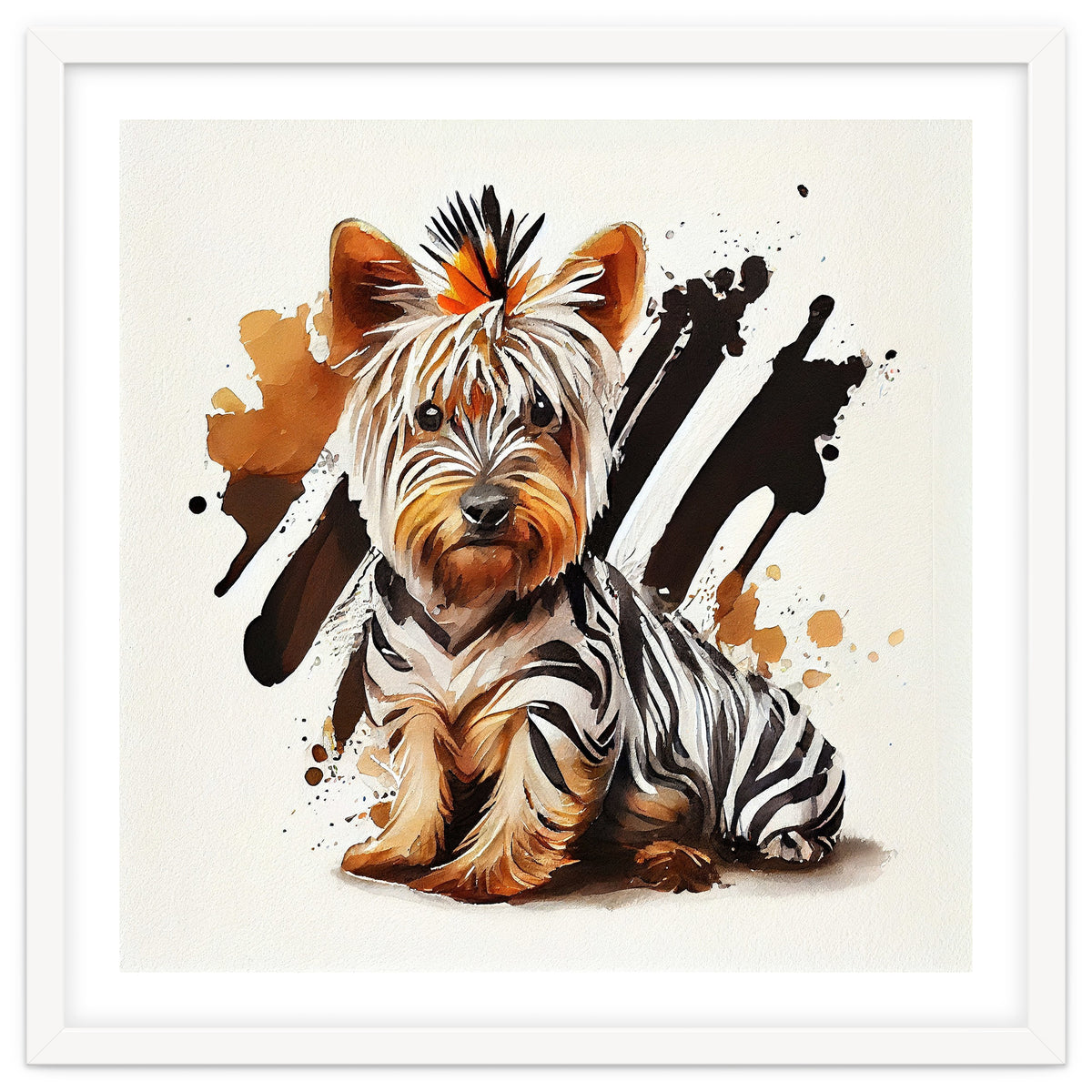 Watercolor Yorkshire Terrier Dog