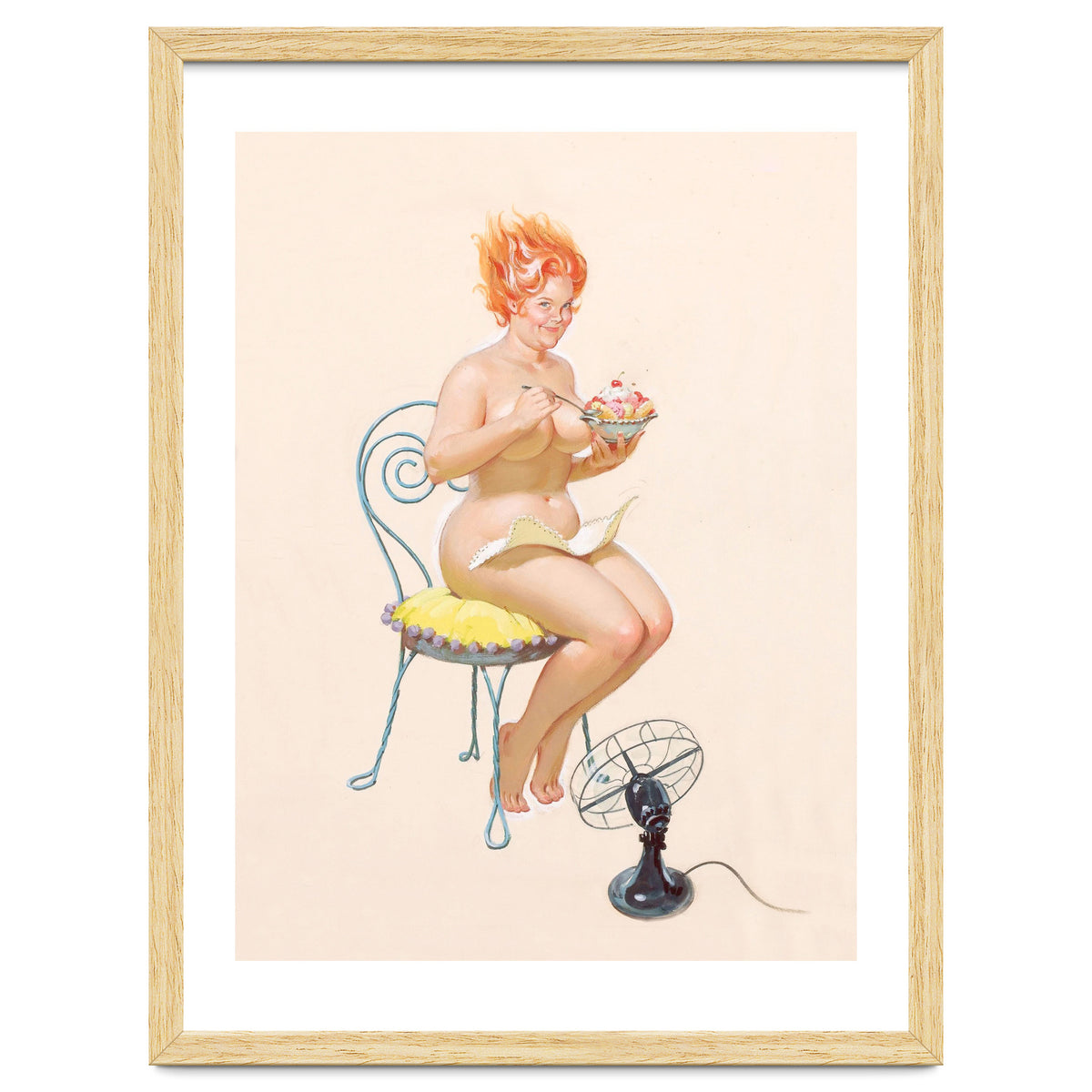 Beautiful Chubby Girl Enjoys In Ice Cream