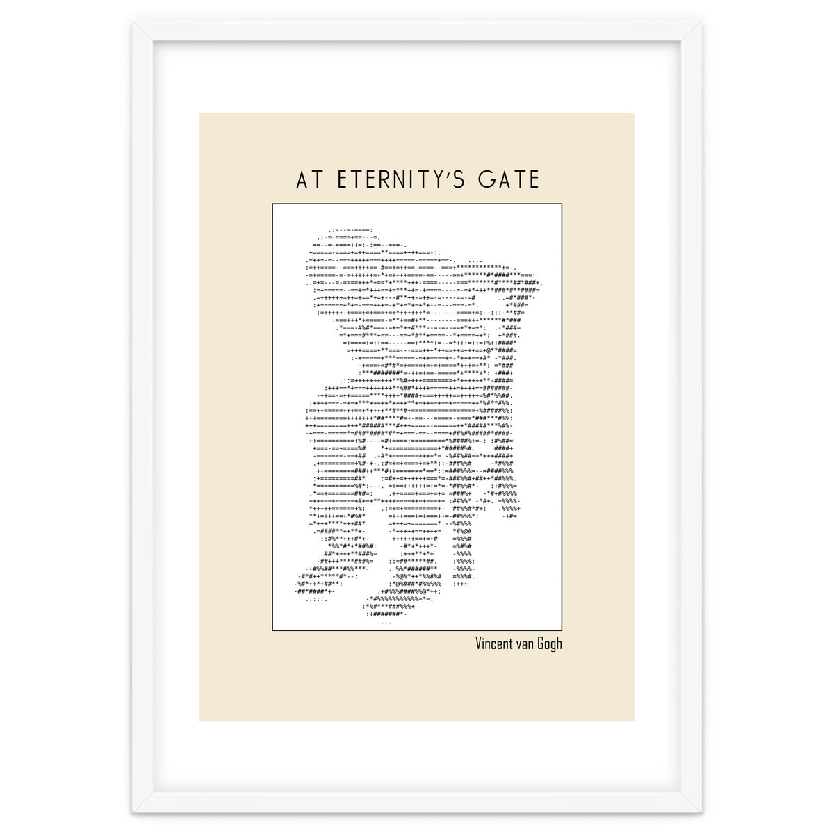 At Eternity’s Gate Vincent Van Gogh – Ascii Art