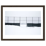 The entrance gate of the snow-covered baseball field thumbnail
