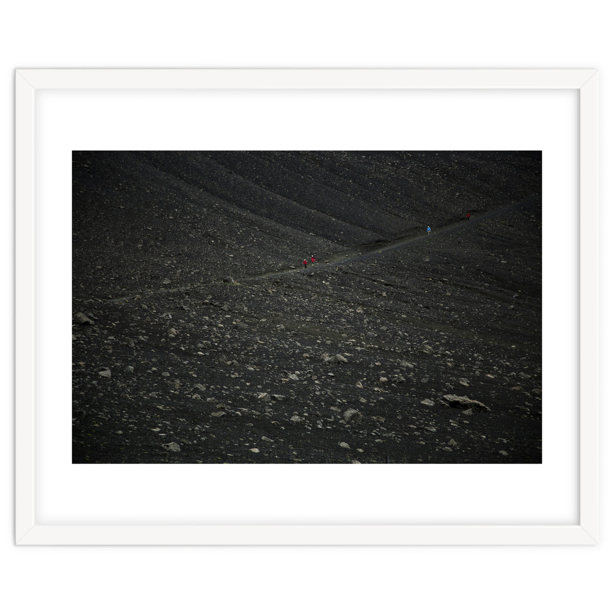 Kids running down from the volcano - Iceland