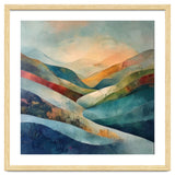 Abstract Mountain Landscape Painting with Textured Rolling Hills thumbnail