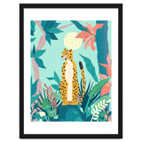Leopard Forest, Pastel Tropical Jungle Nature Botanical, Moon Eclectic Colorful Wild Animals Boho thumbnail