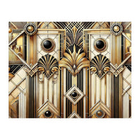 Art Deco Gold Geometric Pattern (Print Only)