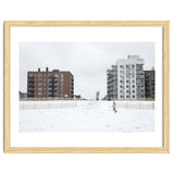Walking with the dog on a snowy day thumbnail