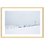 Benches along the pier on snow beach thumbnail