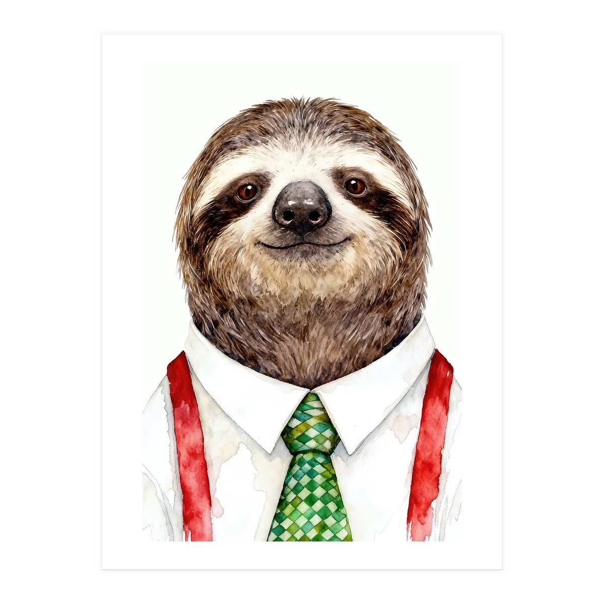 Sloth in the office Attire (Print Only)